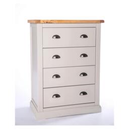 Rackhams Loreo 4 Drawer Chest of Drawers Chrome Cup Handle - Light Grey - thumbnail 2