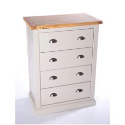 Rackhams Loreo 4 Drawer Chest of Drawers Chrome Cup Handle - Light Grey - thumbnail 3