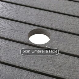 Rackhams 80/120/150cm Wide Rectangular Outdoor Dining Table with Parasol Hole - 150 cm W x 70cm D - thumbnail 6