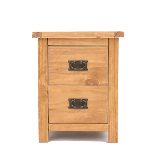 Rackhams Lugo 2 Drawer Bedside Table - Light Brown - image 1