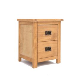 Rackhams Lugo 2 Drawer Bedside Table - Light Brown - thumbnail 2