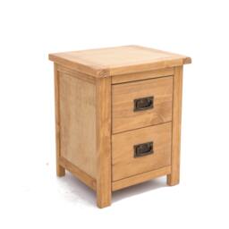 Rackhams Lugo 2 Drawer Bedside Table - Light Brown - thumbnail 3