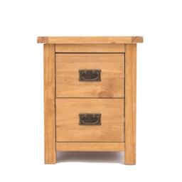 Rackhams Lugo 2 Drawer Bedside Table - Light Brown - thumbnail 1