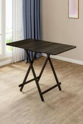 Rackhams 100x60cm Folding Wooden Dining Table - Black - One Size