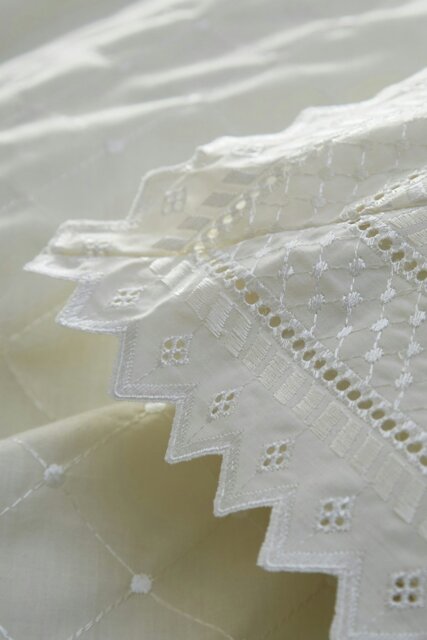 Rackhams Broderie Anglaise Pair of Pillowcases - Ecru - image 1