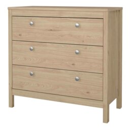 Rackhams Madrid Chest 3 Drawers in Jackson Hickory Oak - Oak - Matt - Melamine - thumbnail 3