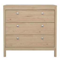 Rackhams Madrid Chest 3 Drawers in Jackson Hickory Oak - Oak - Matt - Melamine - thumbnail 2