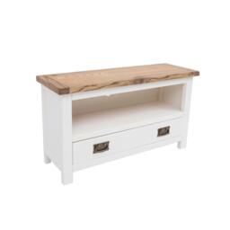 Rackhams Lovere Off White 1 Drawer TV Cabinet Brass Drop Handle - Off White - thumbnail 3