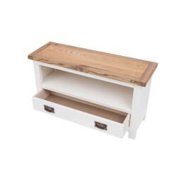 Rackhams Lovere Off White 1 Drawer TV Cabinet Brass Drop Handle - Off White - thumbnail 4