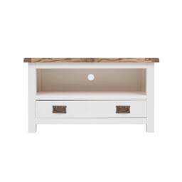Rackhams Lovere Off White 1 Drawer TV Cabinet Brass Drop Handle - Off White