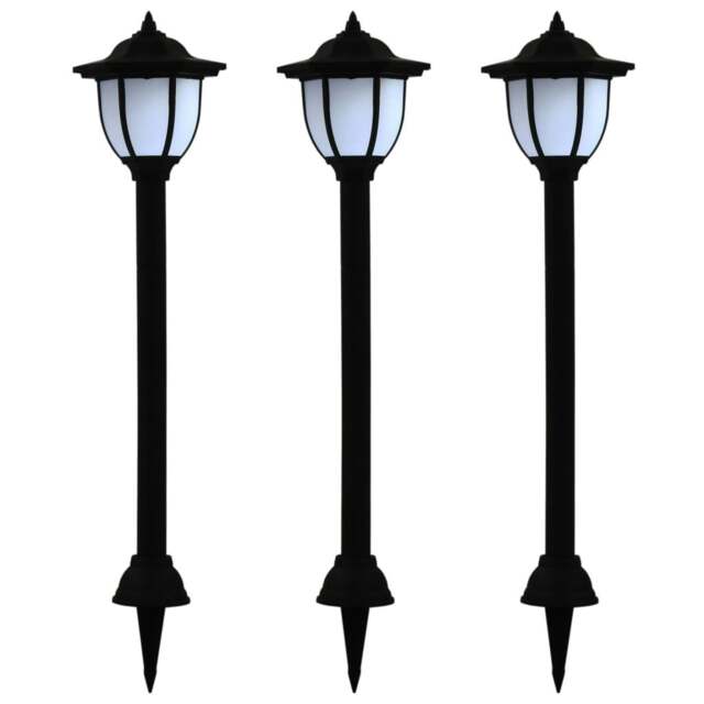 Rackhams Outdoor Solar Lamps 3 pcs LED Black