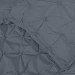 Rackhams Rouched Pleat Duvet Cover With Pillowcases - Charcoal - Double (200cm x 200cm) - thumbnail 3