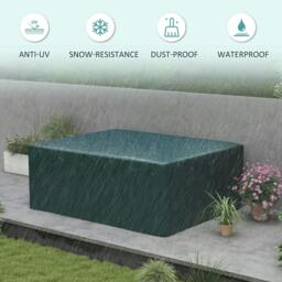 Rackhams Garden Furniture Cover, Waterproof Anti-UV Large Protective Patio Set Covers, 235 x 190 x 90cm, Green - thumbnail 4