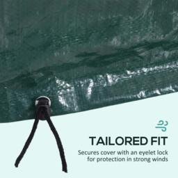 Rackhams Garden Furniture Cover, Waterproof Anti-UV Large Protective Patio Set Covers, 235 x 190 x 90cm, Green - thumbnail 6
