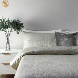 Rackhams Jacquard Marble Duvet Cover Set - Oyster - Superking - Oyster - 100% Mixed - thumbnail 2