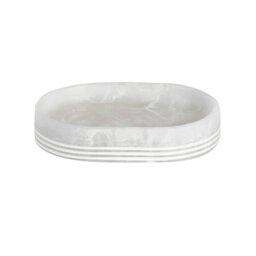 Rackhams Bianco Frost Onyx White Striped Soap Dish - thumbnail 3