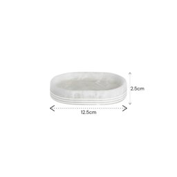 Rackhams Bianco Frost Onyx White Striped Soap Dish - thumbnail 2