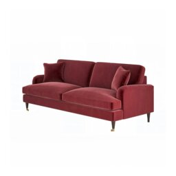 Rackhams Shafique Two Seater Sofa, Loveseat, Velvet or Linen - Orange - thumbnail 4
