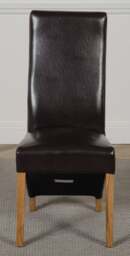 Rackhams Lola Leather Dining Chair - Brown - 1