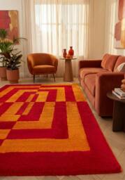Rackhams Joli Geometric Red & Orange Rug - 160X230 cm - thumbnail 2