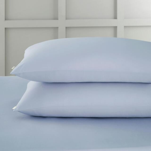 Rackhams 400 Thread Count Cotton Sateen Standard Pillowcase Pair Blue - Standard - Blue - image 1