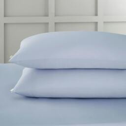 Rackhams 400 Thread Count Cotton Sateen Standard Pillowcase Pair Blue - Standard - Blue - thumbnail 1