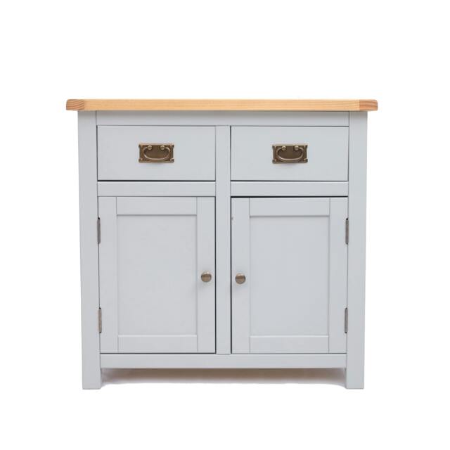 Rackhams Argenta Light Grey 2 Drawer 2 Door Sideboard Brass Drop Handle - Light Grey - image 1