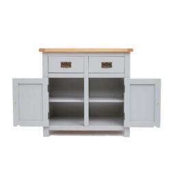 Rackhams Argenta Light Grey 2 Drawer 2 Door Sideboard Brass Drop Handle - Light Grey - thumbnail 5