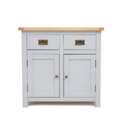 Rackhams Argenta Light Grey 2 Drawer 2 Door Sideboard Brass Drop Handle - Light Grey