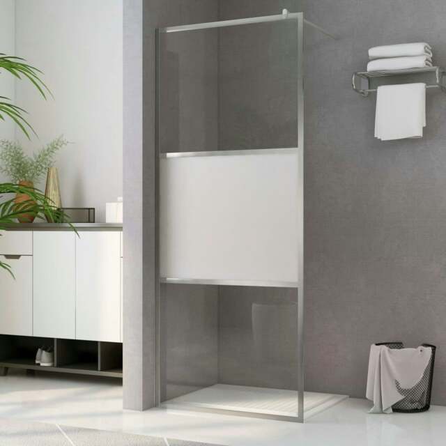 Rackhams Walk-in Shower Wall with Half Frosted ESG Glass 115x195 cm