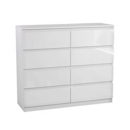 Rackhams Glinton 8 Drawer Chest, Black - White