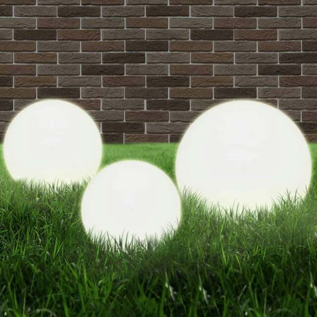 Rackhams LED Bowl Lamp Set 3 Pieces Spherical 20/30/40 cm PMMA