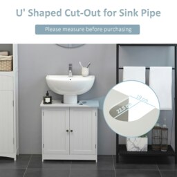 Rackhams Basin Sink Vanity Cabinet Toilet Bathroom Shelf Door Storage Wooden - thumbnail 5