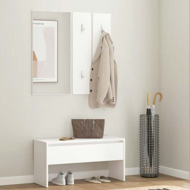 Rackhams Hallway Furniture Set White Engineered Wood - Engineered wood, acrylic