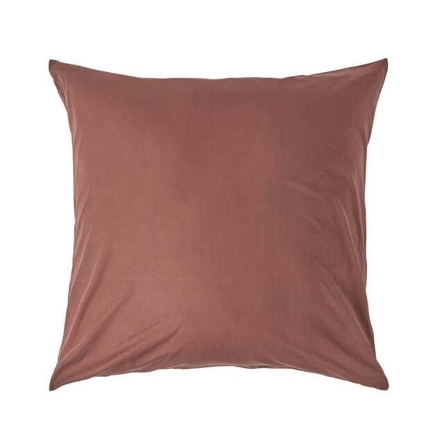 Rackhams Crisp & Cool 200 TC Egyptian Cotton Percale Housewife Pillowcase, European Size - Chocolate - 60 x 60 cm - image 1