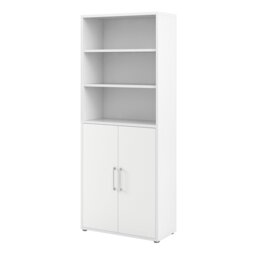 Rackhams Prima Bookcase 4 Shelves with 2 Doors in White - White - Wood - 1 - thumbnail 3