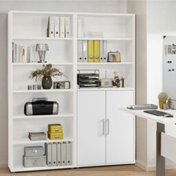 Rackhams Prima Bookcase 4 Shelves with 2 Doors in White - White - Wood - 1 - thumbnail 6