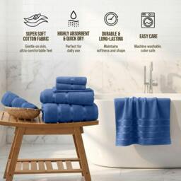 Rackhams Boston 8 PCS Towel Bale Set - Royal Blue - Blue - thumbnail 4