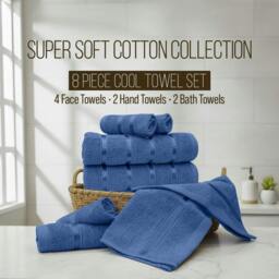 Rackhams Boston 8 PCS Towel Bale Set - Royal Blue - Blue - thumbnail 2