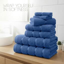 Rackhams Boston 8 PCS Towel Bale Set - Royal Blue - Blue - thumbnail 3