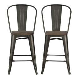Rackhams Luxor Counter Stool in Metal Bronze - 2 pieces - Bronze - thumbnail 4