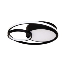 Rackhams Adara Matt Black LED Flush Ceiling Light - thumbnail 1
