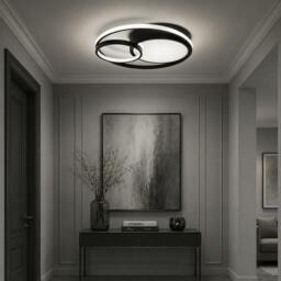 Rackhams Adara Matt Black LED Flush Ceiling Light - thumbnail 2