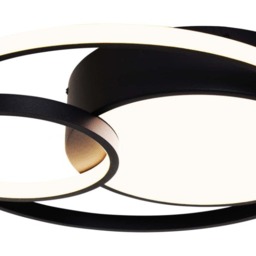 Rackhams Adara Matt Black LED Flush Ceiling Light - thumbnail 3
