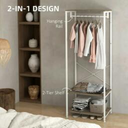 Rackhams Hallway Coat Rack and Shoe Bench Tree - Grey - thumbnail 4
