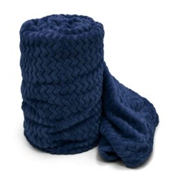 Rackhams Moda Ribbed Chevron Super Soft Blanket - 127cm x 152cm - Silver - thumbnail 6