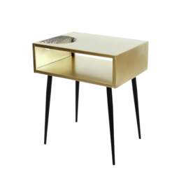 Rackhams Set of 2 Galaxy Metal Bedside Tables with Undershelf - Copper - thumbnail 3