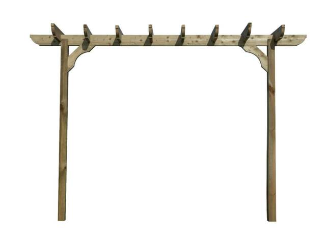 Rackhams Corbel Single Beam Pergola, Plant Climbing Arbour - Sculpted brace - Natural (Light Green) - Two Row Kit - 1.8m - image 1