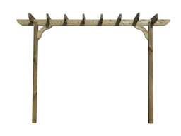 Rackhams Corbel Single Beam Pergola, Plant Climbing Arbour - Sculpted brace - Natural (Light Green) - Two Row Kit - 1.8m