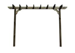 Rackhams Corbel Single Beam Pergola, Plant Climbing Arbour - Sculpted brace - Natural (Light Green) - Two Row Kit - 1.8m - thumbnail 3